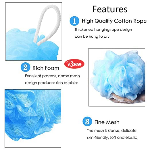 Image of Shower Cap Reusable Waterproof for Bathing Swimming (2)| Loofah for bathing Men and Women (2)| Body Wash Face Sponge (1)| Pumic Stone Foot Elbow Scrubber (1) Combo of 4 (unit 6)