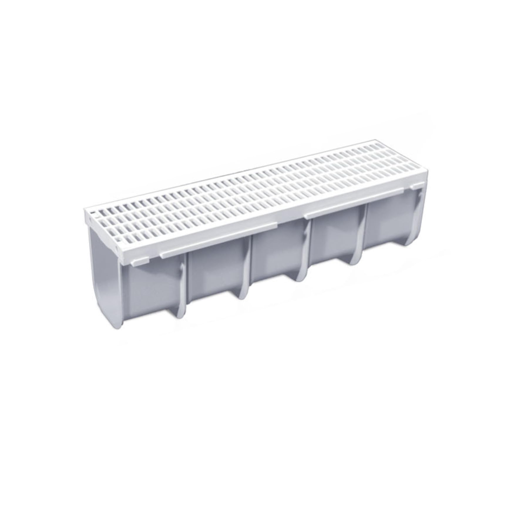 Canaletta Drenaggio Acqua Piovana - Kit Canalina completa con griglia 13X50 H 14 - Design modulare - Facile pulizia - Ideale giardini, cortili, bordo piscine - Antiscivolo - MADE IN ITALY