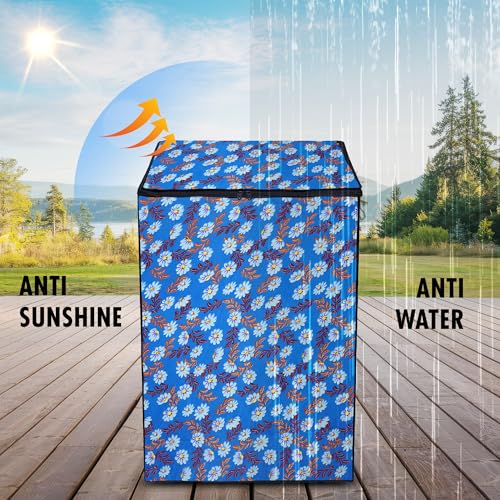 Image of Lithara Top Load Fully Automatic Washing Machine Cover for LG, Samsung, IFB, Whirlpool, Suitable for 6 KG & 6.5 KG - Waterproof, Dustproof Cover (Print-1)