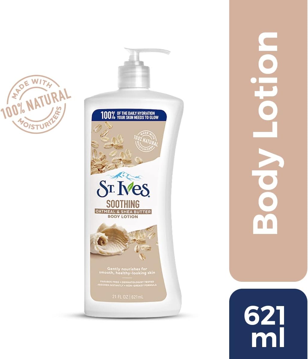 ST. Ives Soothing Hand and Body Lotion Moisturiser for Dry Skin Oatmeal and Shea Butter Made with 100 Percent Natural Moisturisers 21 oz - Image 3