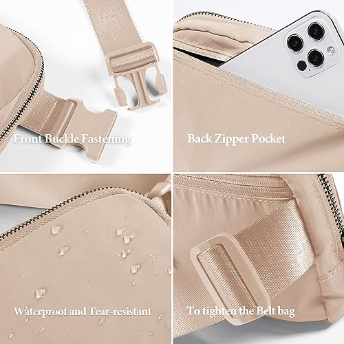 Image of ODODOS Unisex Mini Belt Bag with Adjustable Strap Small Fanny Pack for Workout Running Traveling Hiking, Irish Cream