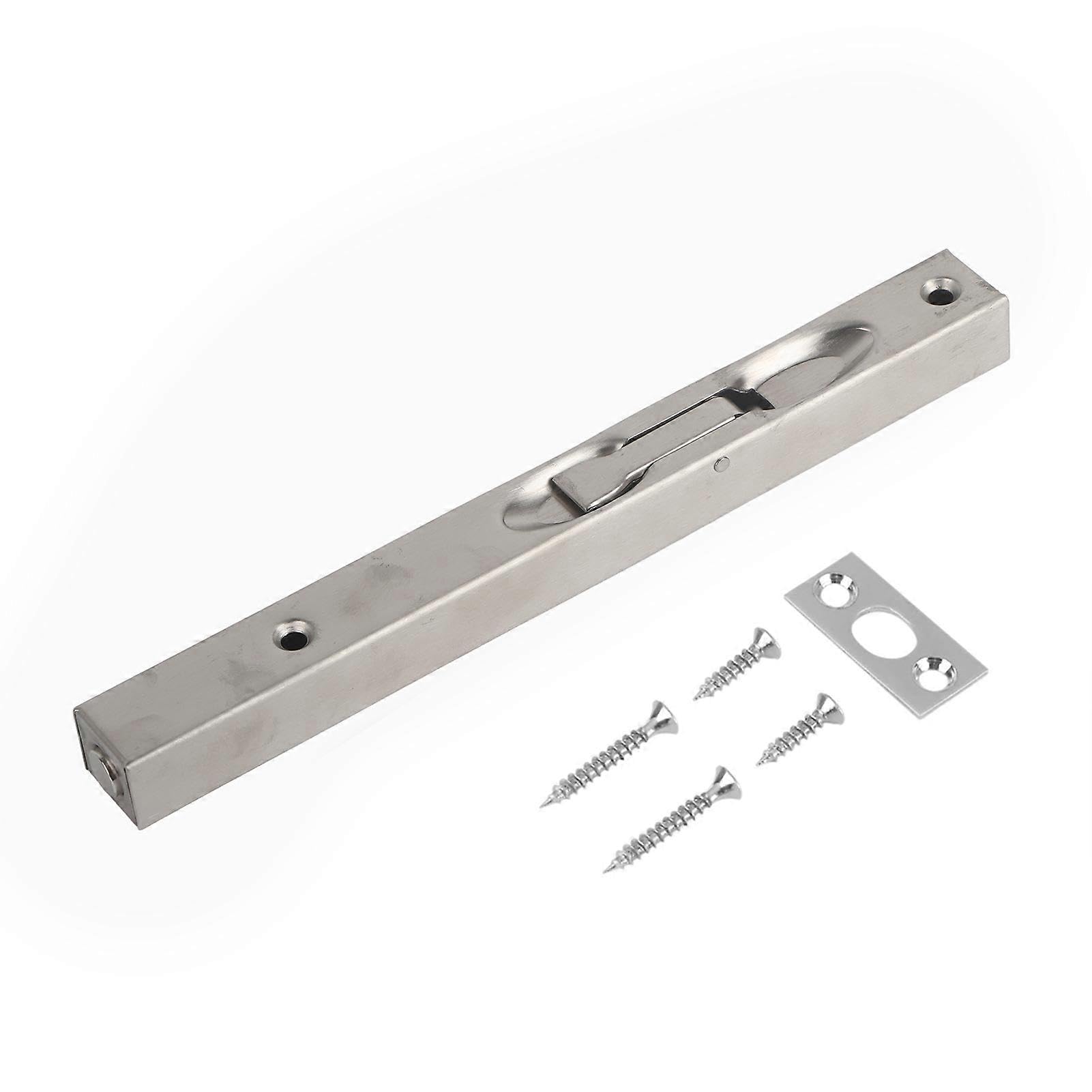 Home Gate Door Security Guard 304 Stainless Steel Flush Latch Bolt Slide Lock 8inch