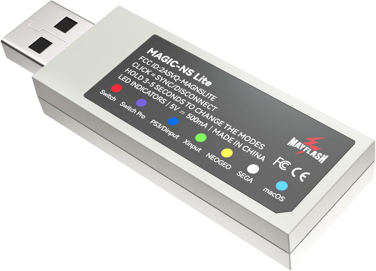 MAYFLASH Magic-NS Lite Wireless Bluetooth USB Adapter for Switch, Switch 2, Windows, Steam Deck, macOS, Raspberry Pi, Compatible with Xbox Series X & S Bluetooth Controller, PS5 Controller and More