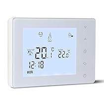 Termostato a batteria 2 fili per caldaie a gas, termostato a batteria programmabile settimanalmente, cronotermostato manuale ambiente a parete, batteria da 3A non inclusa 3A W306