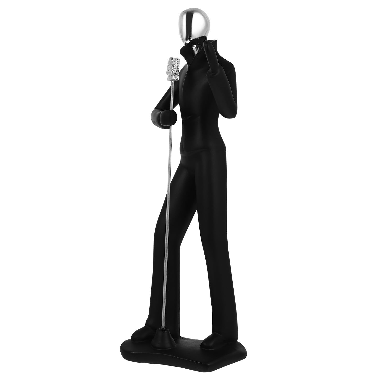 Figurine personnage musical résine noire pour meubler un bureau vide