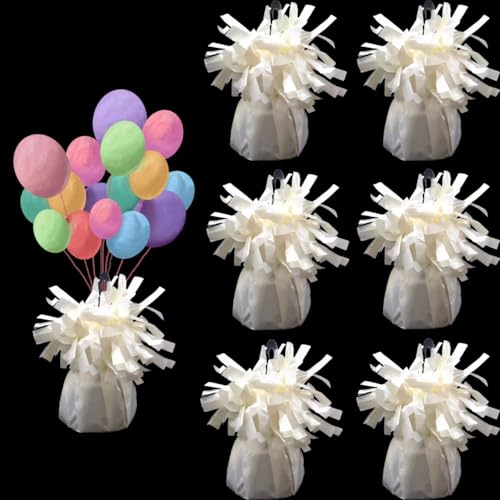 Moretreat balloon weights are perfect for parties birthdays weddings. Each pack includes 6PCS durable weights that easily decorate balloons and elevate any celebration.(White100g)