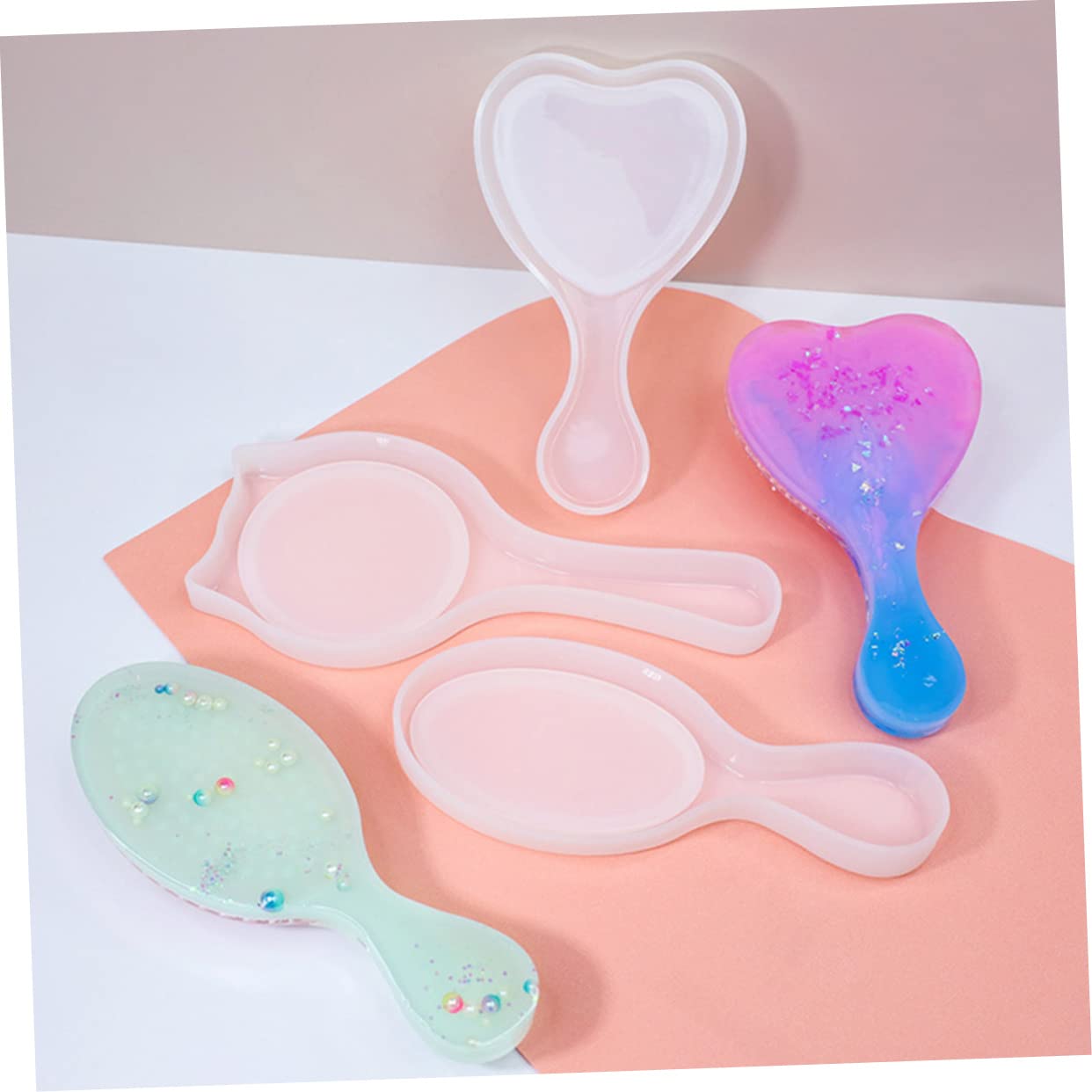 4 Sätze DIY Silikon Kammform Teilig Flexible Silikonform für Kammherstellung Einfache Demontage Langlebig und Waschbar für Bastelprojekte mit Epoxidharz