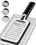Magnifying Glass with 50 LED Light - 3X 10X Handheld Magnifier Rectangular Magnifying Glasses with Touch Switch Reading Magnifiers for Seniors Books Small Print Coins Exploring Crafts