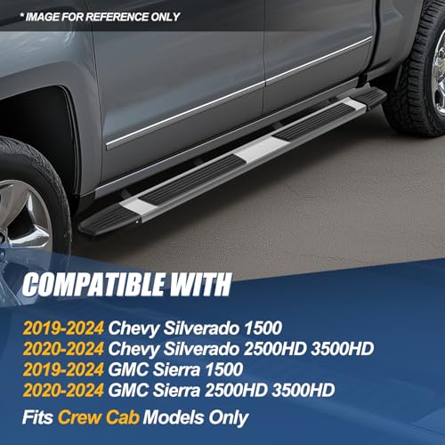 Estribos de aluminio para Silverado Sierra 2019-2025, color plata miniatura 7