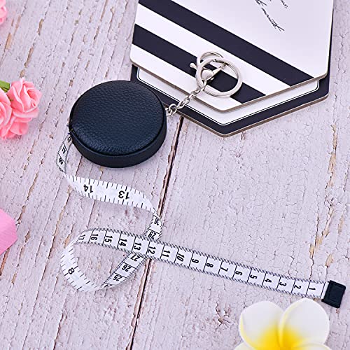 Image of Tape Measure for Body Measuring Tape Double Scale Body Sewing Flexible Ruler for Medical Tailor Craft Ruler, Retractable Key Chain Mini Tape Measure 120 Inches /300cm (Black)