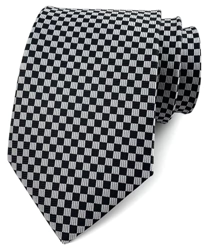 Men's Women Black Grey Designer Jacquard Silk Tie Fashion Business Designer Self Neckties
