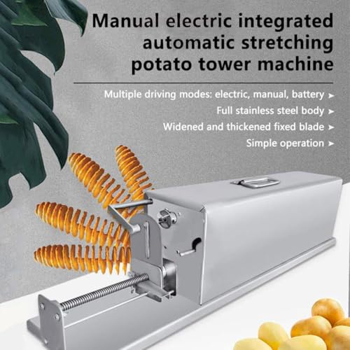 Cortadora eléctrica de papas en torre de acero inoxidable miniatura 2