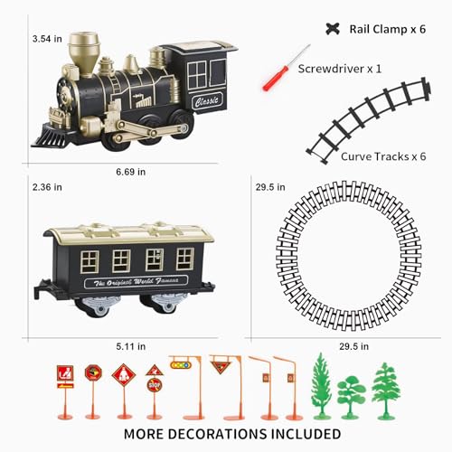 image for JQ JUQU JUQU Christmas Train Set for Kids Ages 4-8 – Christmas Tree 