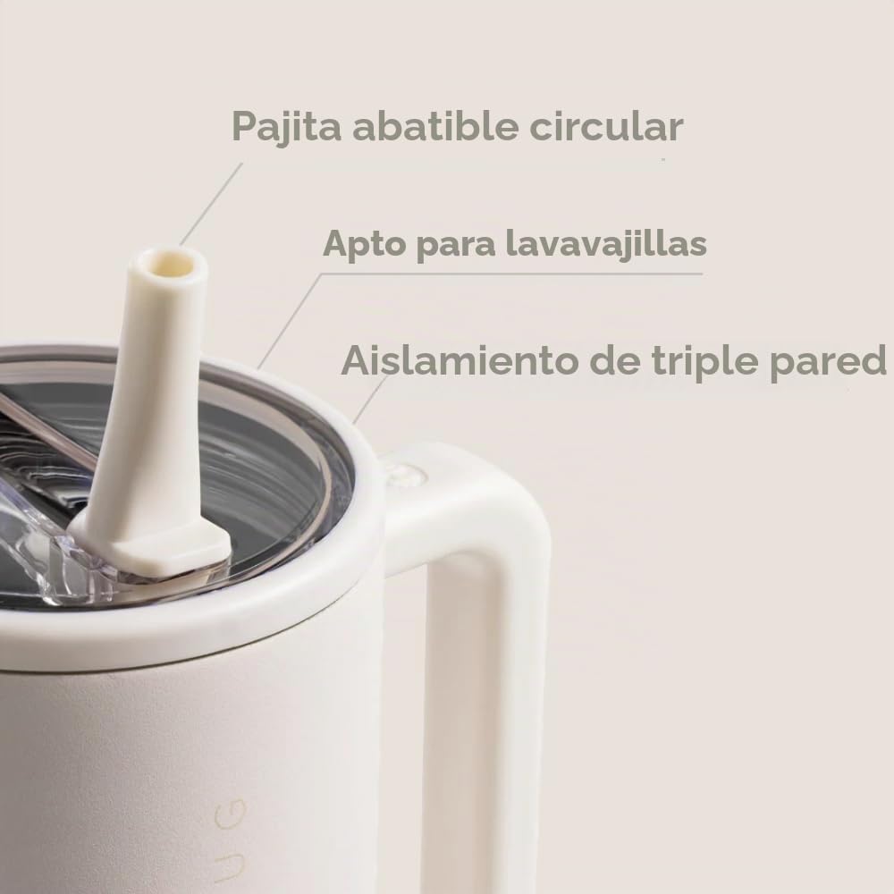 HydroJug Traveler - Botella de agua de 32 onzas con asa y popote abatible, cabe en el portavasos, vaso resistente a fugas, reutilizable, aislado, acero inoxidable y base de goma, regalos para mujeres