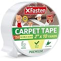 XFasten Double Sided Carpet Tape for Area Rugs and Carpets, Removable and Hardwood Safe, 2 Inches x 10 Yards, Ideal for Area Rugs, Carpet Over Rugs or Delicate Hardwood Floors