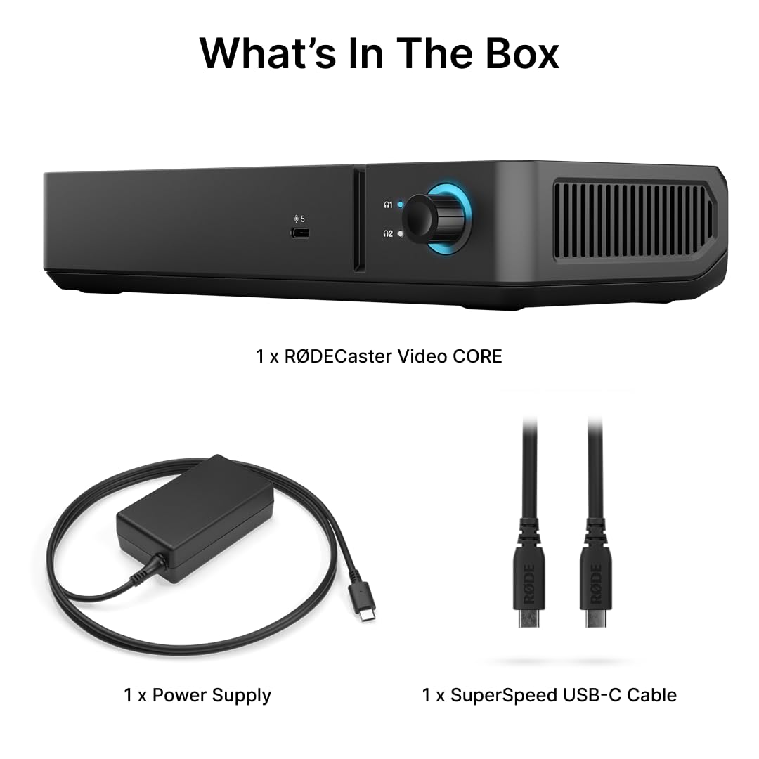 RØDE RØDECaster Video Core – Console de Production vidéo et Audio – Interrupteur multicaméra, 3 entrées HDMI, 1080p Video, Scènes Multi-Sources