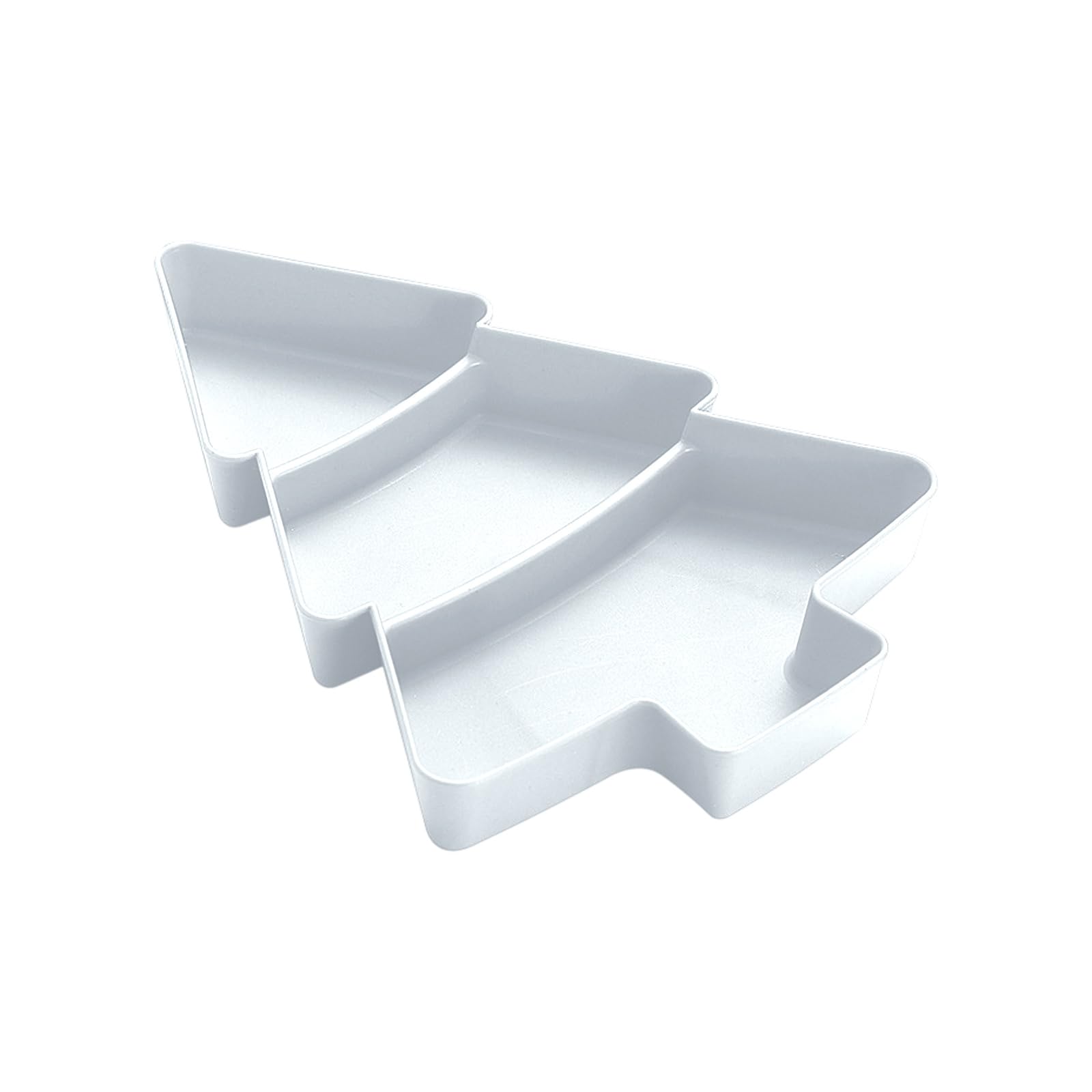 Terncoew White Multiple Compartment Snacks Serving Tray Festival Christmas Designs For Candy Nut And Party Christmas Tree Shape Divider