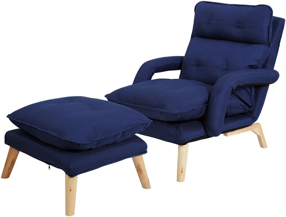 Armchair Bedroom Recliner Cloth Folding Single Sofa Chair Living Room Couch(E)