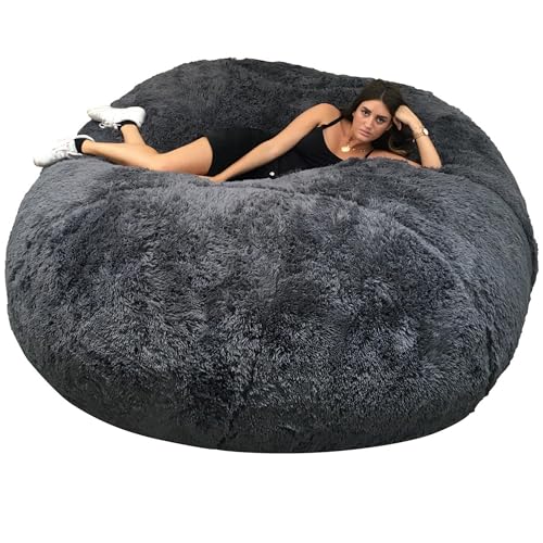 bananair - Sitzsack XXL mit Füllung für Erwachsene - Ultra Weich und Bequem mit Schaumstoff Füllung - Maschinenwaschbarer Bezug - Giant Bean Bag Chair, Sofa, Bed, Couch (200 cm, Grau)