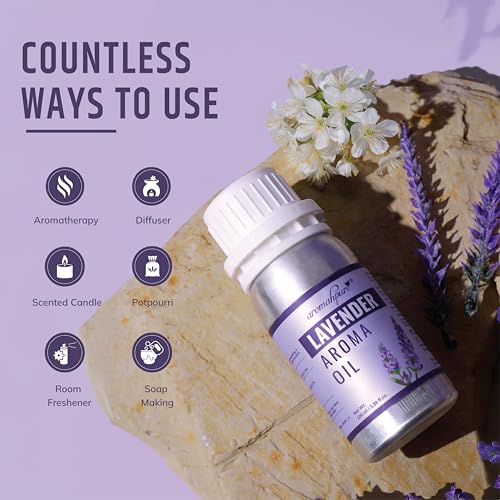 Image of Aromahpure Lavender Aroma Oil | 100ml Undiluted & Natural | Long-Lasting Scent for Aromatherapy, Candle & Soap Making, Diffusers, Room Freshener, Humidifier, Bathroom Revitalizer & Home Essentials