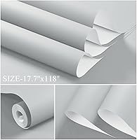 Vista 114 de Dimoon 236''x17.7'' White Thicken Peel and Stick Wallpaper Contact Paper Modern Self Adhesive Wall Paper Removable Renter Friendly Textured Solid