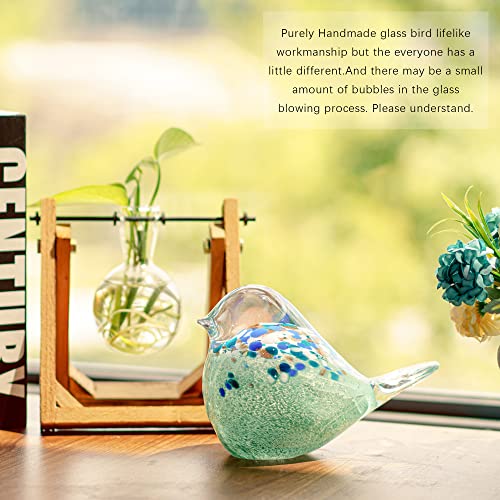 QFkris Big Handmade Glass Bird Figurines Blown Glass Bird Paper Weight Collectibles Art Animal Sculpture Home Table Ornament Decor - Image 5