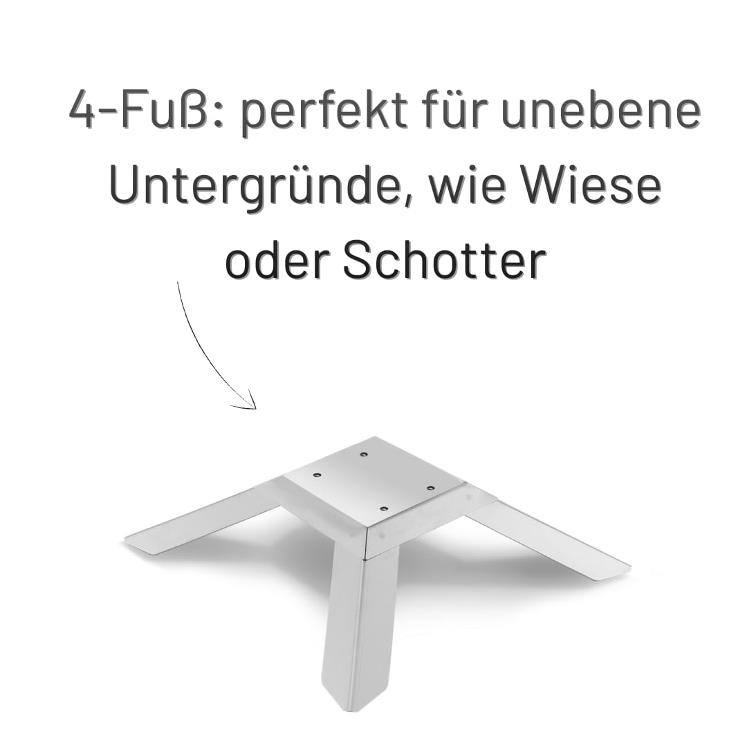 THÜROS T3 4-Fuß Edelstahl Holzkohle Gartengrill
