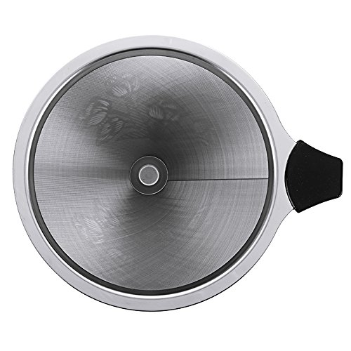 Stal nierdzewna 'Pour Over Coffee Dripper kwiat wzór bez papieru wielokrotnego użytku podwójna siatka filtr stożkowy