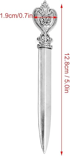 Miniatura 3 de Abrecartas, cuchillo de hierro fundido de estilo rústico antiguo de lujo con mango de agarre ergonómico para cortar sobres de papel abierto,