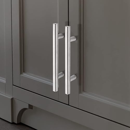 Miniatura 2 de Probrico Paquete de 25 manijas de gabinete de cocina de 2.5 pulgadas, tiradores de gabinete de níquel cepillado, tiradores de tocador de barra en T,