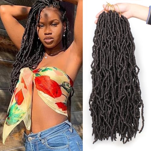 Mscat Faux Locs Crochet Hair 18 Inch New Soft Locs 7 Packs/Lot Curly Wavy Pre-Looped Faux Locs Goddess Locs Synthetic Fiber Hair Extensions 4# Mscat Faux Locs Crochet Hair 18 Inch New Soft Locs 7 Packs/Lot Curly Wavy Pre-Looped Faux Locs Goddess Locs Synthetic Fiber Hair Extensions 4#