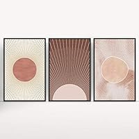 3 Piece Framed Canvas Wall Art Geometric Design Boho Decor Canvas Prints Home Artwork Decoration for Living Room,Bedroom - 16