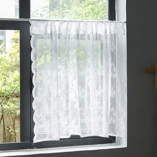 GSDJU Rideau Court Rideau de Bistro Rideau Voilage Courts Cuisine Fenêtre Rideaux Nordic Dentelle Texture-Court Rideau Cafe Cafe Rideaux Demi-Reins- Height 160*Width 140cm Cover
