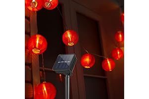 Solar Red Lantern String Lights for Chinese Lunar New Year