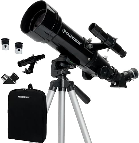 Vista 8 de Celestron Travel Scope 60DX Telescopio refractor portátil – Apertura de 60 mm, óptica de vidrio totalmente recubierta – Incluye adaptador