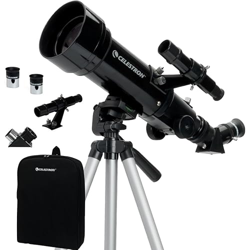 Celestron Travel Scope 70 Portable Refractor Telescope – 70mm Aperture, Fully-Coated Glass Optics – Includes Tripod, Backpack & Software – Ideal for Beginners & Travel