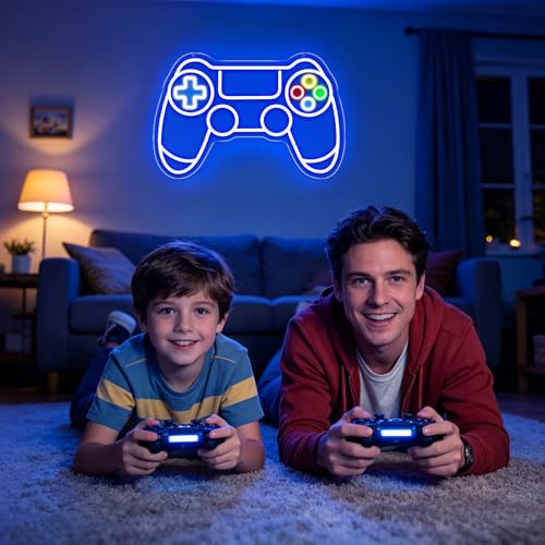 Image of Gamer Neon Sign, Gamepad Shaped LED Neon Sign for Gamer Room Decor, Gaming Neon Light Sign for Teen Bedroom Decor, Gamer Gifts for Boys, Teen, Men, Kids