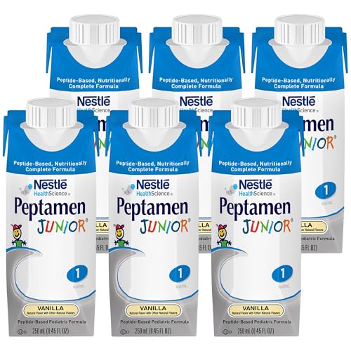 Image of Peptamen Junior Elemental Nutrition, Vanilla, 250 ml Can, Case of 24 | Pediatric Oral Supplement,Ages 1 to 13 Years,8.45 oz.,Carton,Vanilla Flavor,Whey Protein