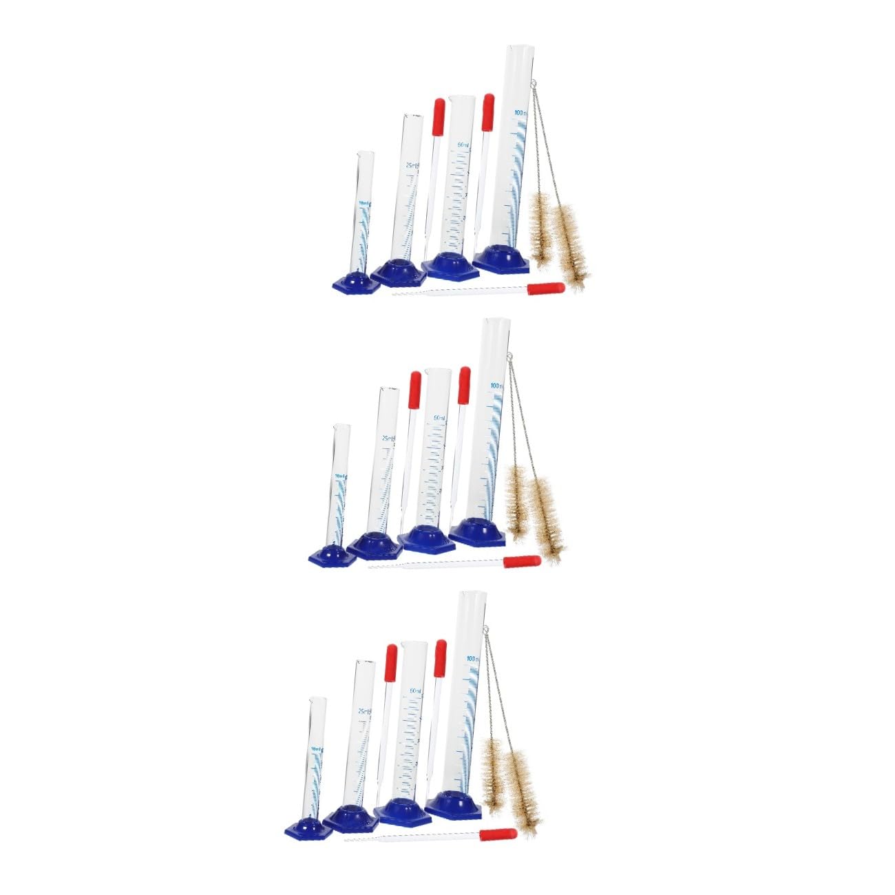 iplusmile 3sätze Graduierter Messzylinder Pipette Und Reinigungsbürsten Hochtransparente Und Kunststoffkonstruktion Für Präzise Messungen Im Labor