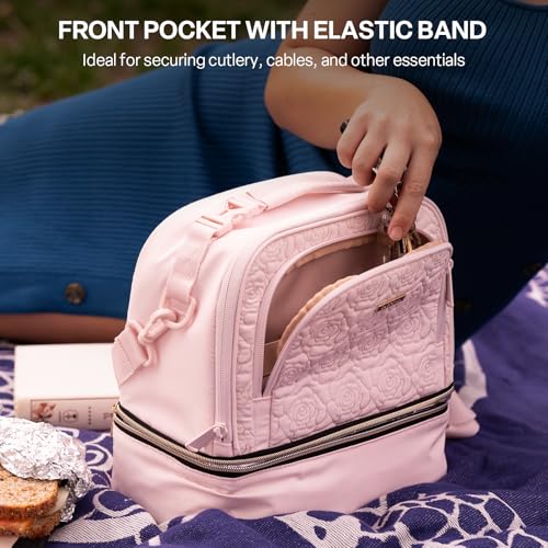Everfun Lunch Bag for Women & Men, Double Deck Insulated Lunch Tote Bag with Detachable Shoulder Strap, Large Leakproof Soft Cooler for Work Office Picnic Travel by Everfun - Image 4