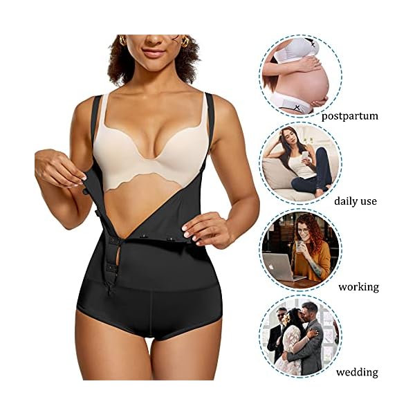 RDSIANE-womens-shapewear-bodysuit-Latex-Waist-Trainer-Full-Body-Shaper-Zipper-Tummy-Control-Corset-Stomach-Body-Girdles RDSIANE Shapewear Bodysuit for Women Latex Waist Trainer Full Body Shaper Zipper Tummy Control Corset Stomach Body Slimming Girdles (Black, Medium)