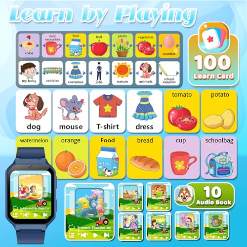 Tywop AX40-1 Smart Watch For Kids Age 6-12 Girls Toys With 26 Games Music Player 1.69 Inch Hd Touchscreen Video Camera Metal Case Educational Storybook Words Learning Card Toddler Watches Birthday Gifts thumb #5