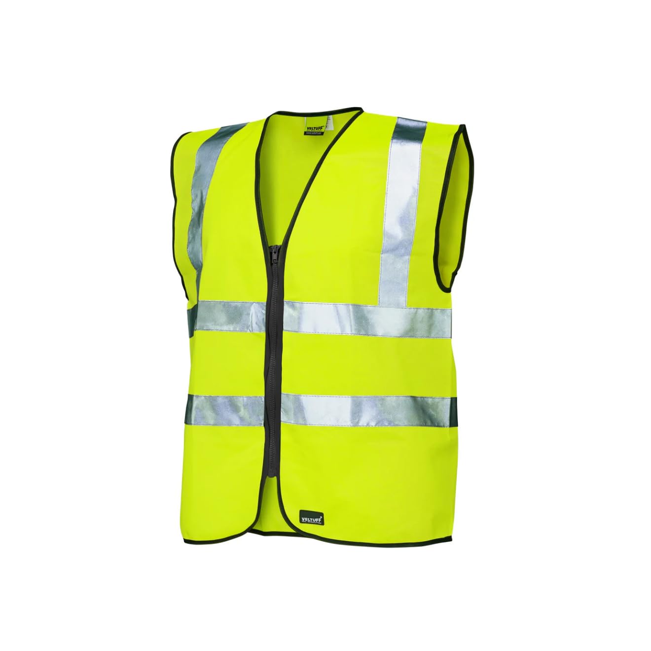 Reflex Hi-Vis Safety Vest Zip Fastening (UK, Alpha, S, Regular, Regular, Yellow)