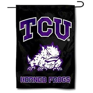 TCU Horned Frogs Black Garden Flag and Yard Banner