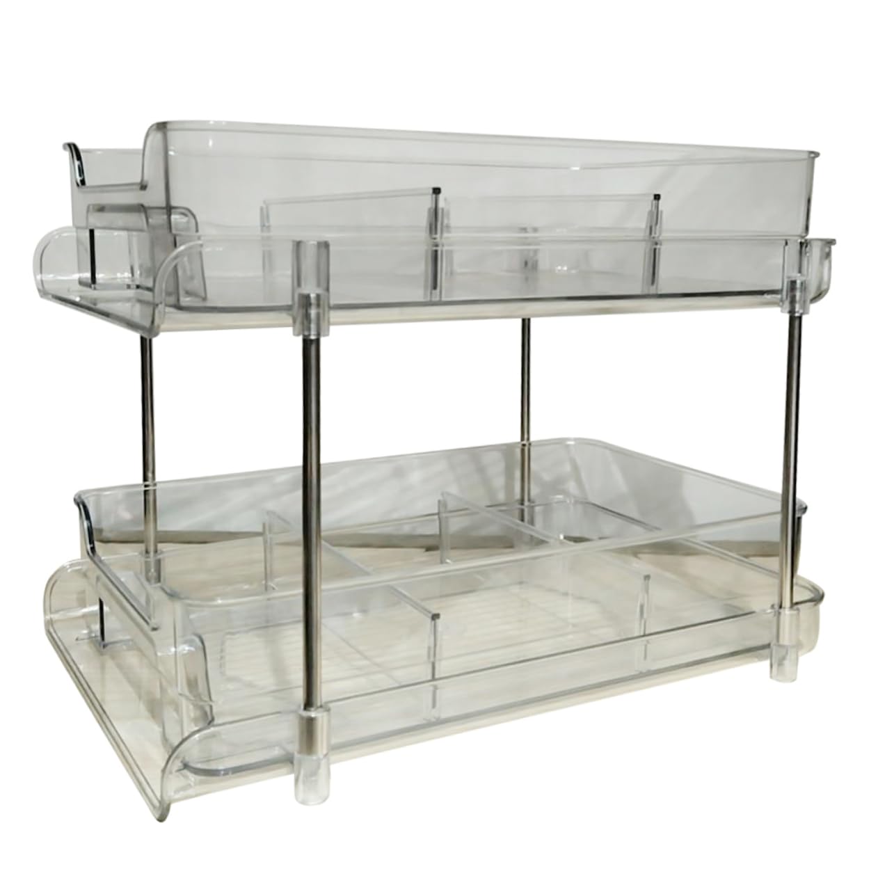 OUNONA Organizer with Design Multiuse Bathroom Kitchen Storage Rack Space Saving Countertop Container for Under Sink Vanity Organization