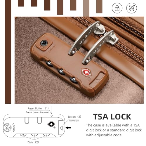 Image of LARVENDER Luggage Sets 3 Piece Expandable Carry on Luggage 22x14x9 Airline Approved Hardshell Suitcase with Wheels TSA Lock, Lightweight Suitcase Set for Women with Travel Backpack, Maple