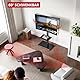 AOKCOS TV Ständer TV Bodenständer für 32-70 Zoll Fernseher bis zu 40 KG, TV Standfuß mit 2 Stufigen Ablagen, Fernsehstand Höhenverstellbar Schwenkbar Neigbar, Max. VESA 400x400mm (Schwarz)