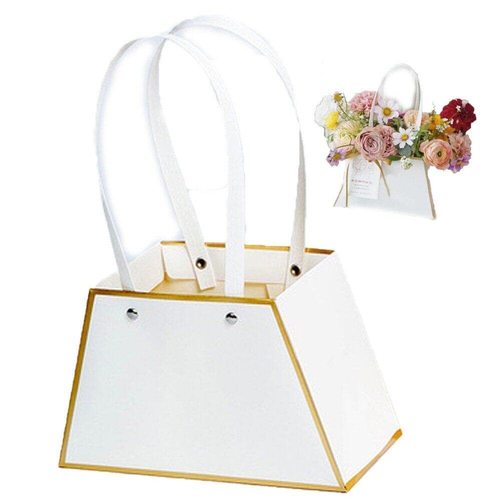 Abbdbd Flower Bouquet Boxes Portable Bouquet Packing Box Florist Gift Packing Bags with Handles for Wedding Party Accessories