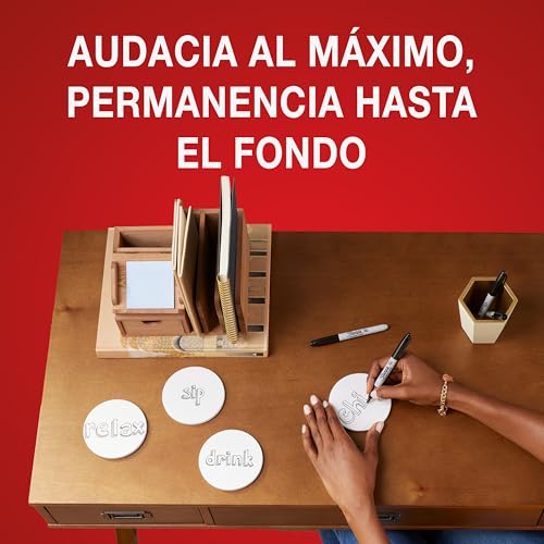 Miniatura 2 de Sharpie Pack Variado de Rotuladores Permanentes | Punta ultrafina, fina y biselada | Tinta negra | 6 unidades