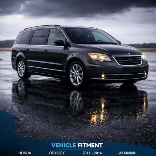Image of Detroit Axle - Brake Kit for 2011-2014 Honda Odyssey Drilled & Slotted Brake Rotors and Ceramic Brakes Pads 2012 2013 Front and Rear Replacement